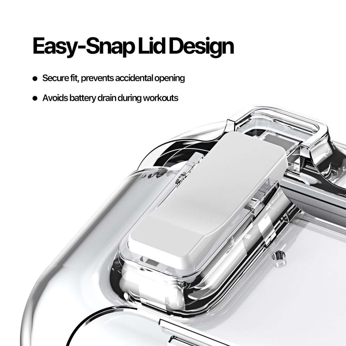 For AirPods Pro 3 DUX DUCIS PECR Series Holder & Security Lock Earphone Case(Transparent Black)