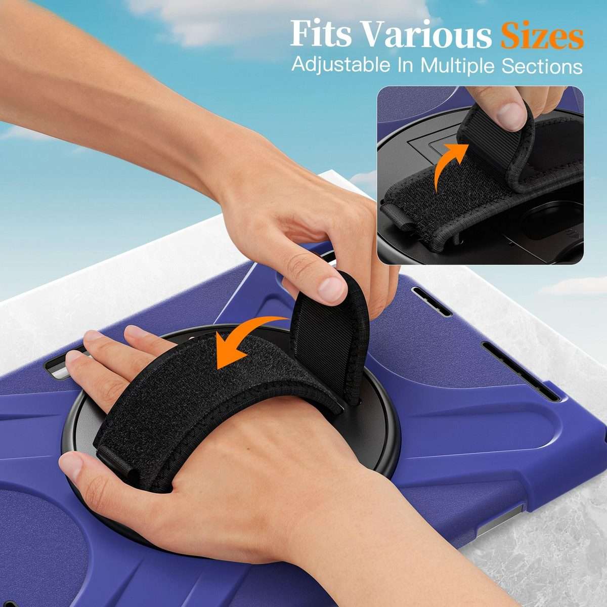 For Xiaomi Pad 7S Pro / 6S Pro Rotatable Holder Silicone Hybrid PC Tablet Case wit ... (Navy Blue)