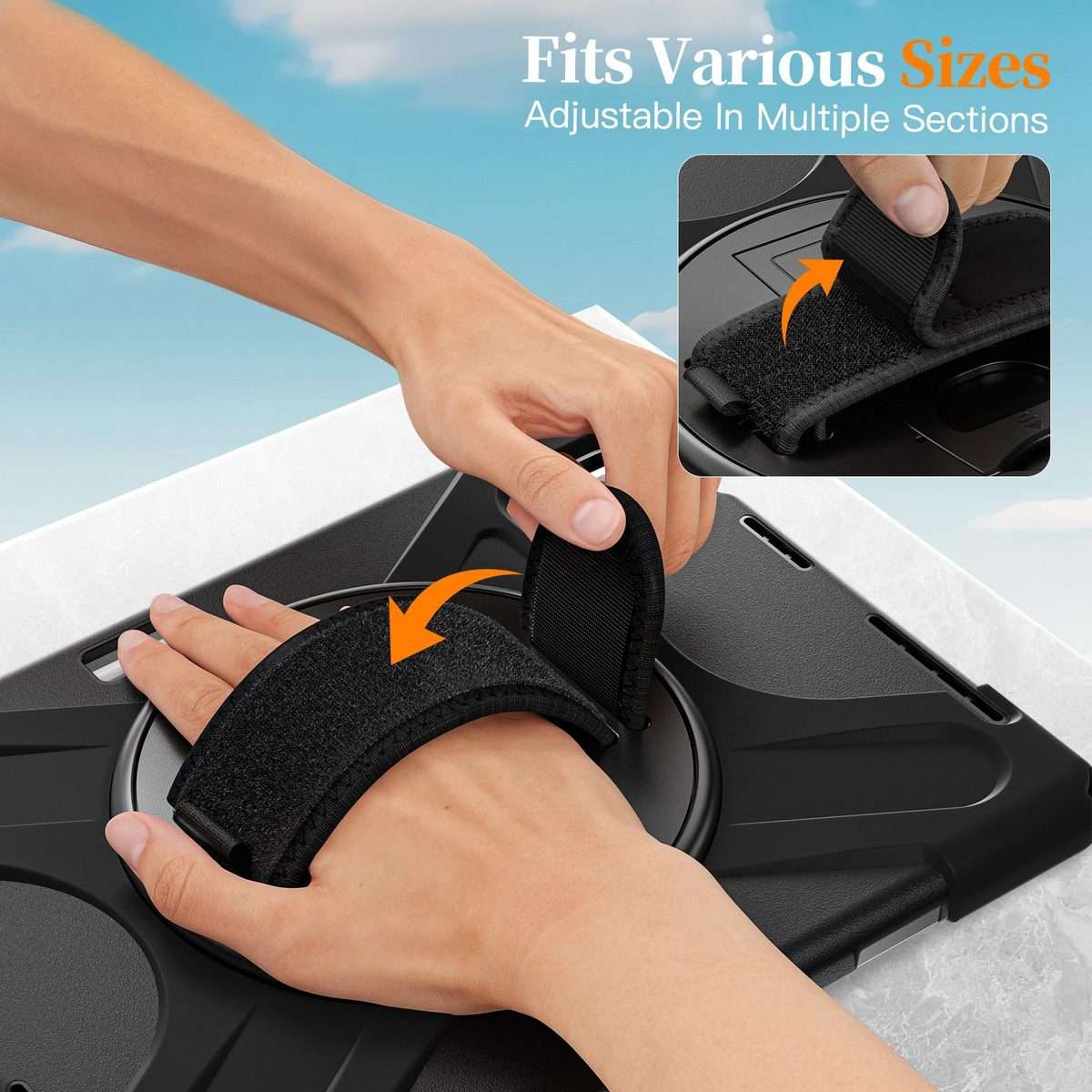 For Xiaomi Pad 7S Pro / 6S Pro Rotatable Holder Silicone Hybrid PC Tablet Case with Sh ... (Black)