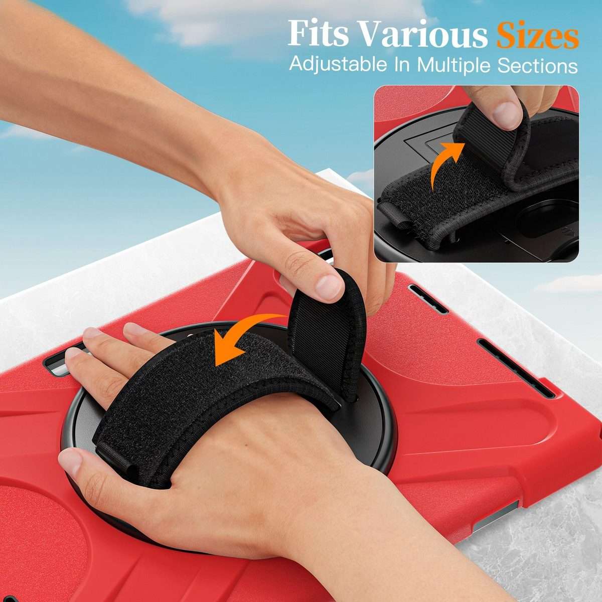 For Xiaomi Pad 7S Pro / 6S Pro Rotatable Holder Silicone Hybrid PC Tablet Case with Shou ... (Red)