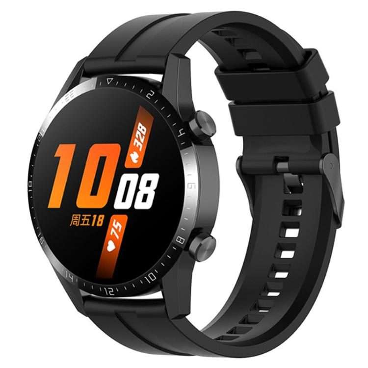 20mm For Amazfit Active 2 / GTS4 Mini xDfind Silicone Black Buckle Watch Band(Black)