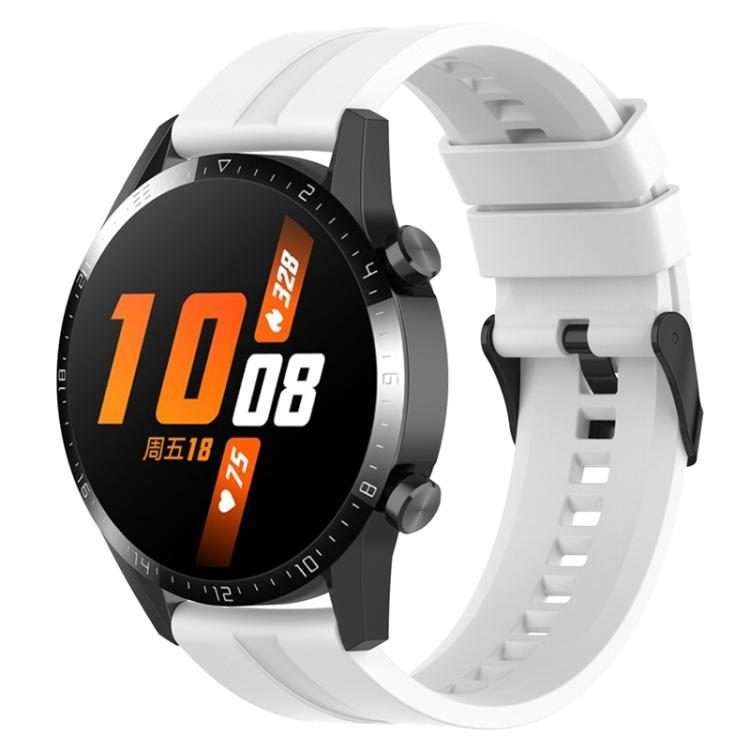 20mm For Amazfit Active 2 / GTS4 Mini xDfind Silicone Black Buckle Watch Band(White)
