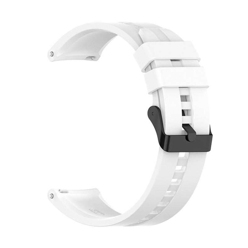20mm For Amazfit Active 2 / GTS4 Mini xDfind Silicone Black Buckle Watch Band(White)