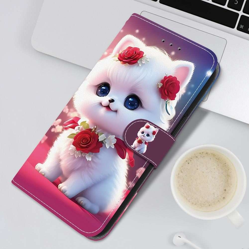 For Samsung Galaxy S24+ 5G / S25+ 5G Crystal Texture Colored Drawing Leather Phone Case(Rose Cat)