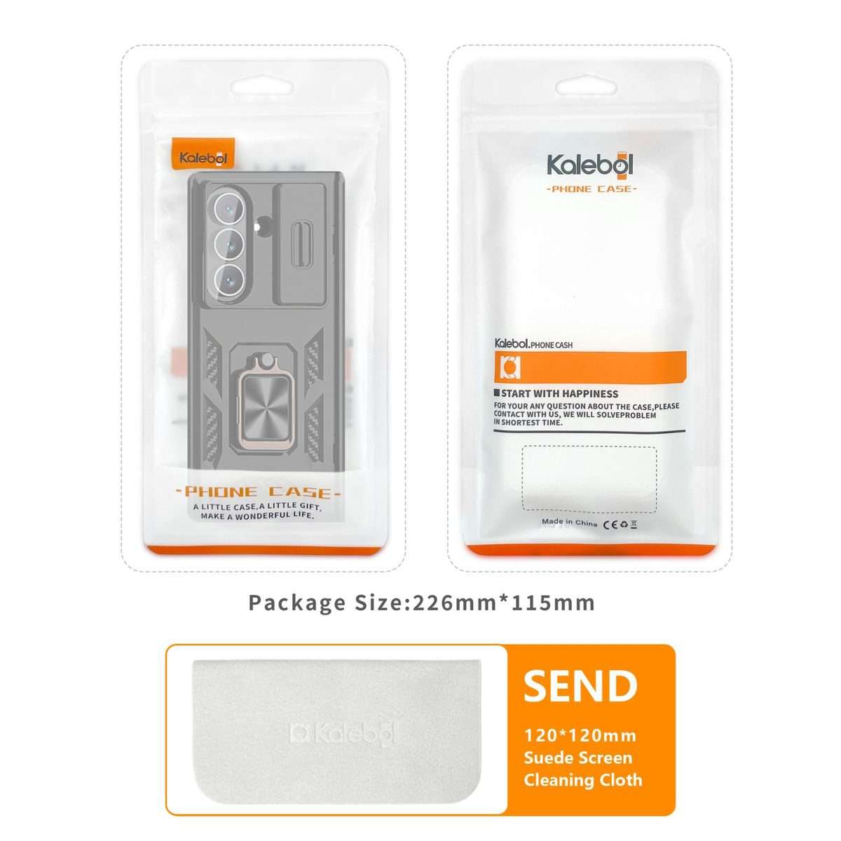 For Samsung Galaxy Z Flip5 5G Kalebol Sliding Window Hinge Phone Case with Ring Stand(Black)
