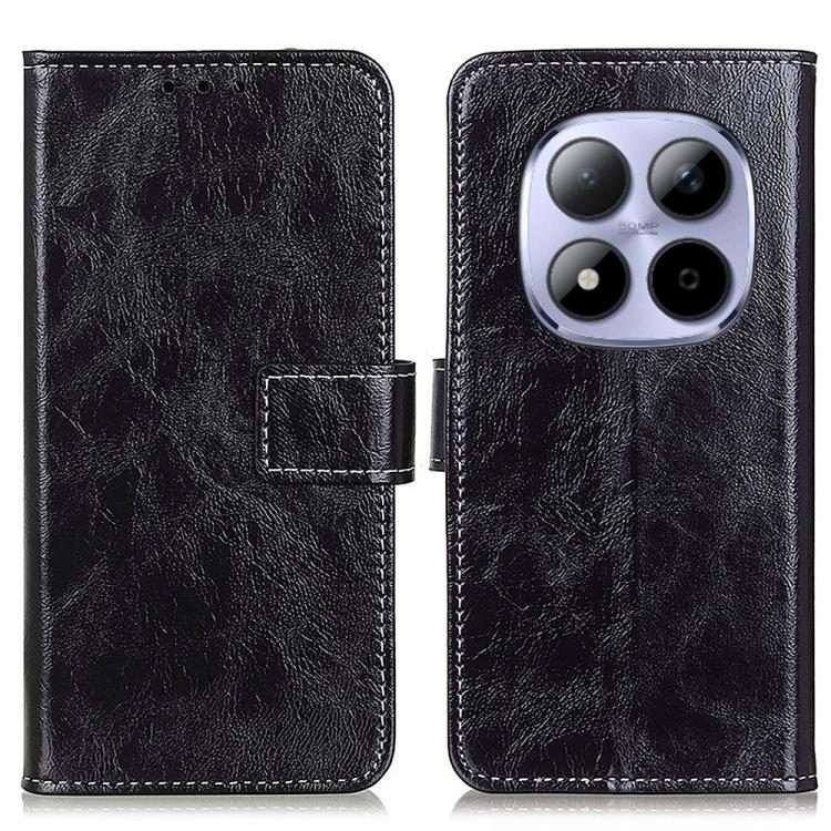 For Redmi Note 15 Pro+ 5G Global 163.3mm Retro Crazy Horse Texture Leather Phone Case(Black)