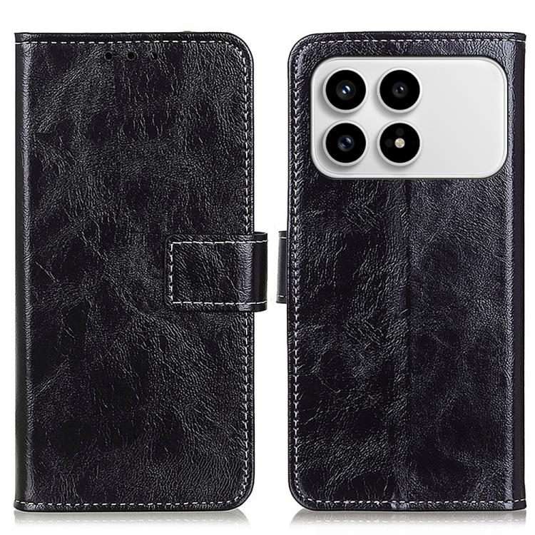 For Redmi K90 / Poco F8 Pro Retro Crazy Horse Texture Leather Phone Case(Black)