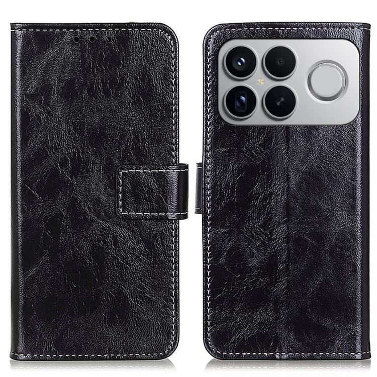 For Redmi K90 Pro Max/Poco F8 Ultra Retro Crazy Horse Texture Leather Phone Case(Black)