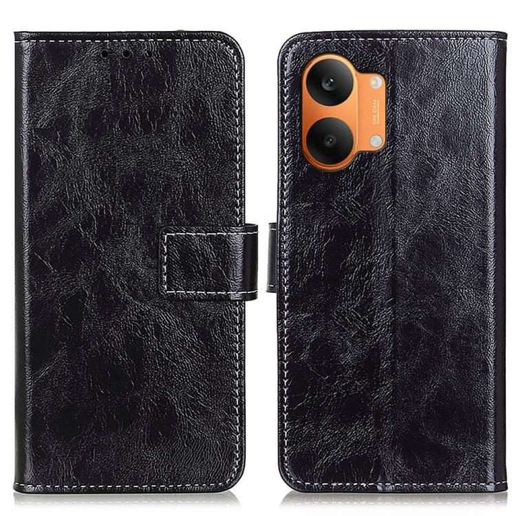 For Redmi Turbo 5 Max / Poco X8 Pro Max Retro Crazy Horse Texture Leather Phone Case(Black)