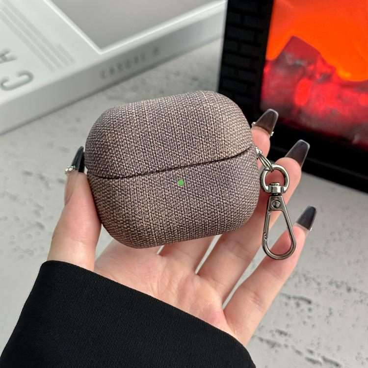 For Samsung Galaxy Buds3 / Buds3 Pro Coarse Cloth Texture PC Earphone Protectiv ... (Coffee Color)