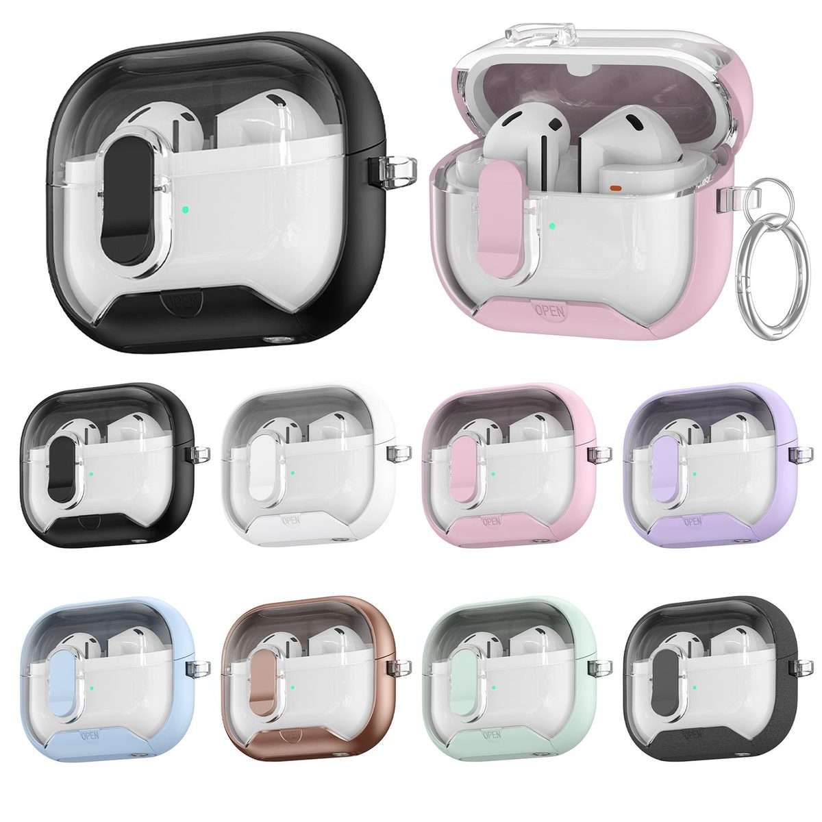 For Samsung Galaxy Buds 3 / 3 Pro Starchain Series PC Earphone Case with Stand(Black)