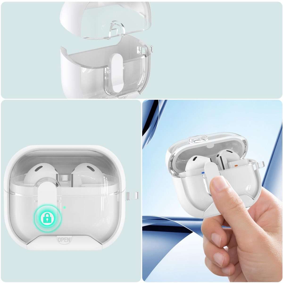 For Samsung Galaxy Buds 3 / 3 Pro Starchain Series PC Earphone Case with Stand(White)