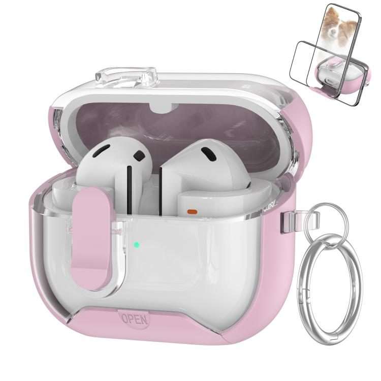 For Samsung Galaxy Buds 3 / 3 Pro Starchain Series PC Earphone Case with Stand(Pink)