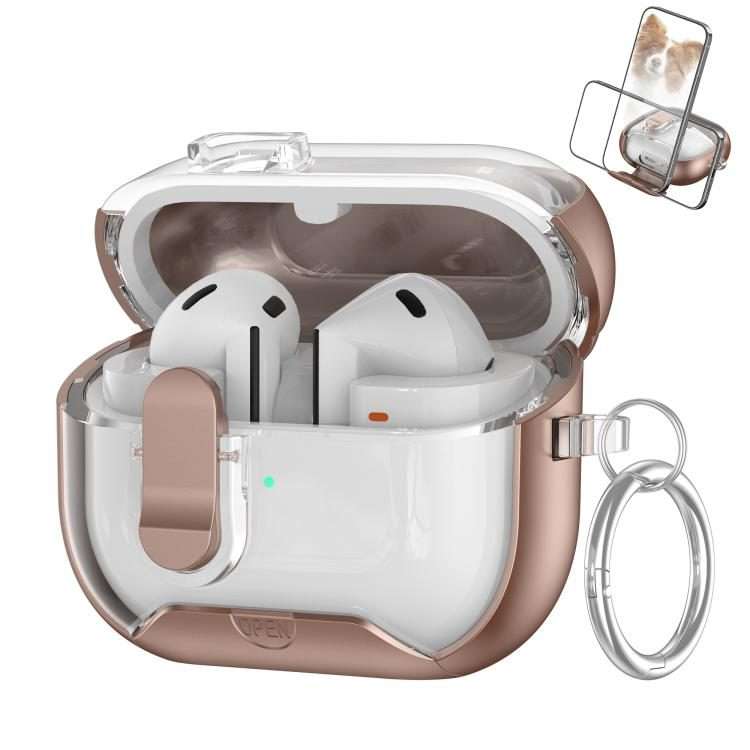For Samsung Galaxy Buds 3 / 3 Pro Starchain Series PC Earphone Case with Stand(Rose Gold)