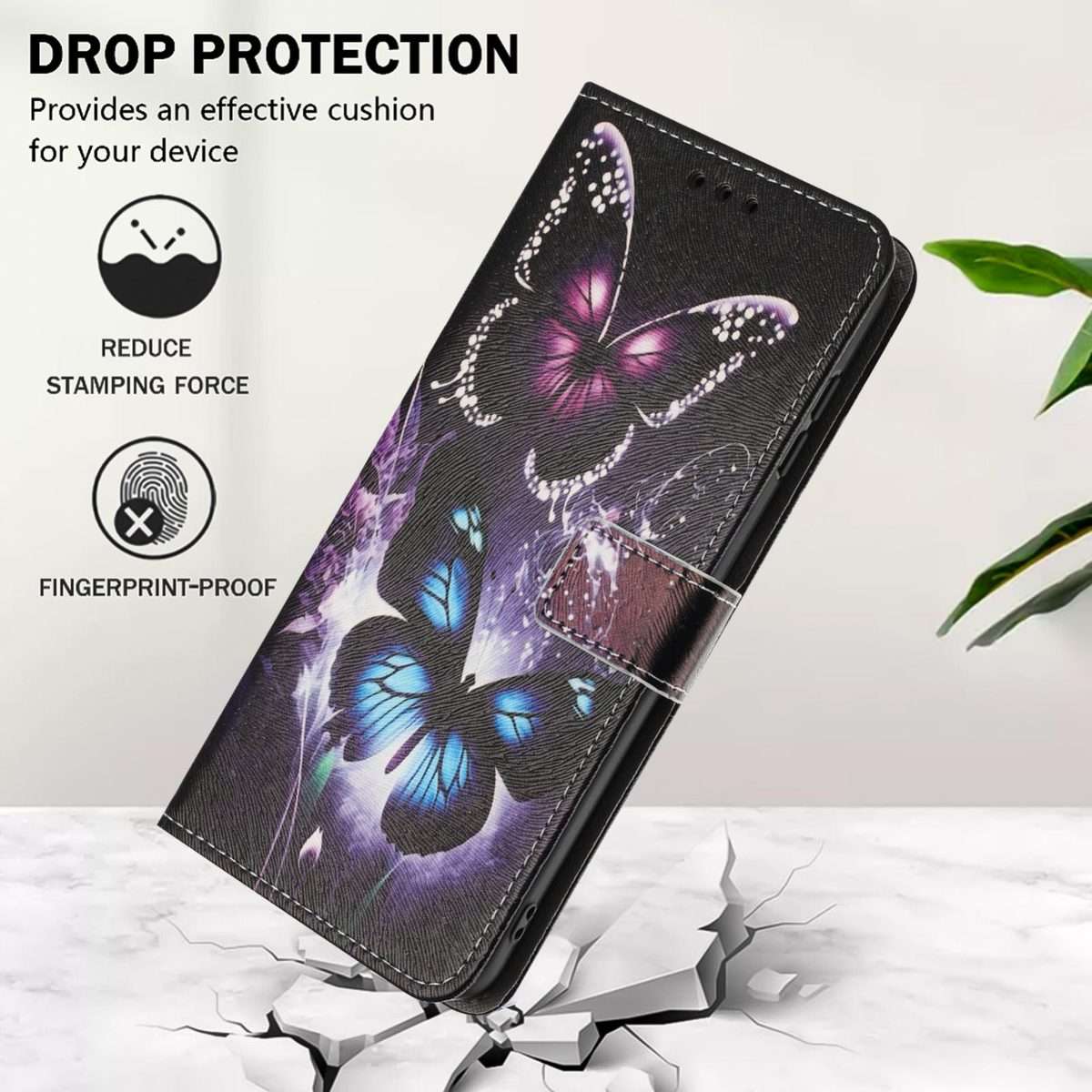 For Redmi Note 15 Pro+ 5G Global 163.3mm Color Drawing Pattern Leather Phone Case(Two Butterflies)