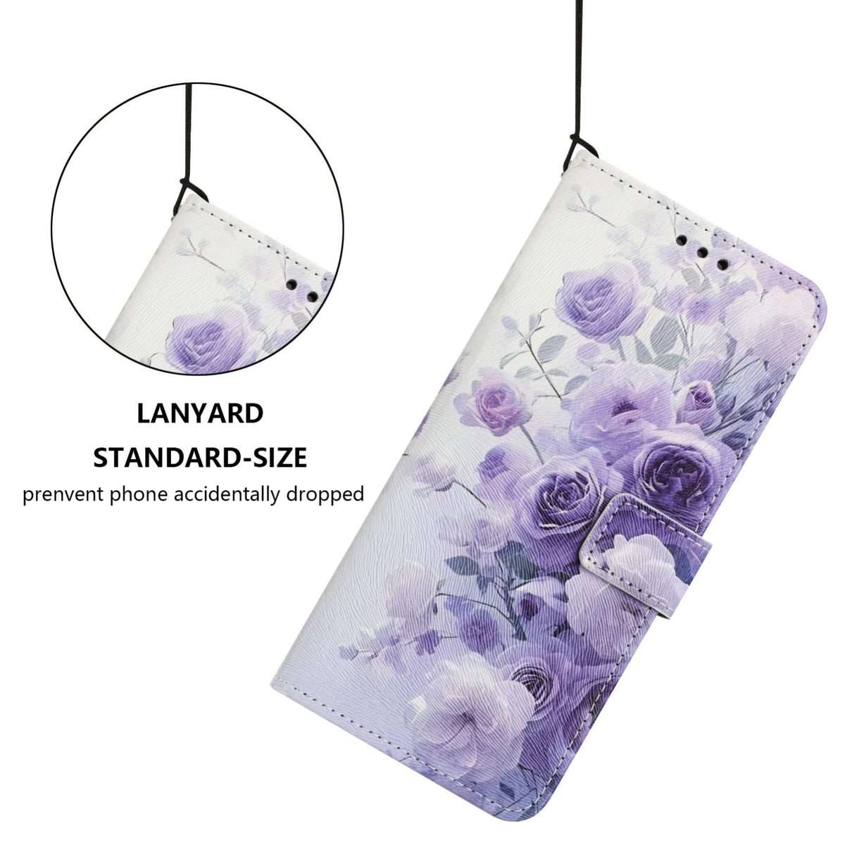 For Redmi Note 15 Pro+ 5G Global 163.3mm Color Drawing Pattern Leather Phone Case(Purple Rose)