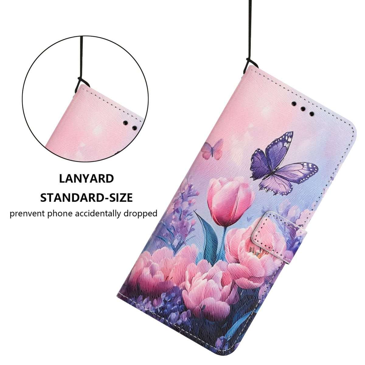 For Redmi Note 15 Pro 5G Global 163.6mm Color Drawing Pattern Leather Phone Case(Pink Butterfly)