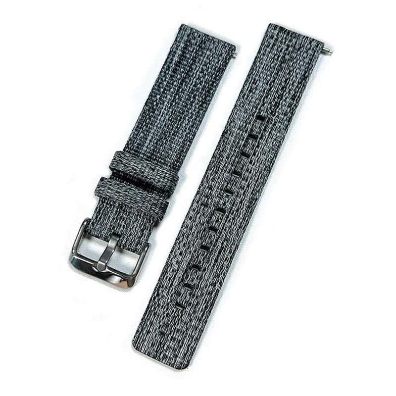 22mm xDfind Nylon Canvas Watch Band(Dark Grey)