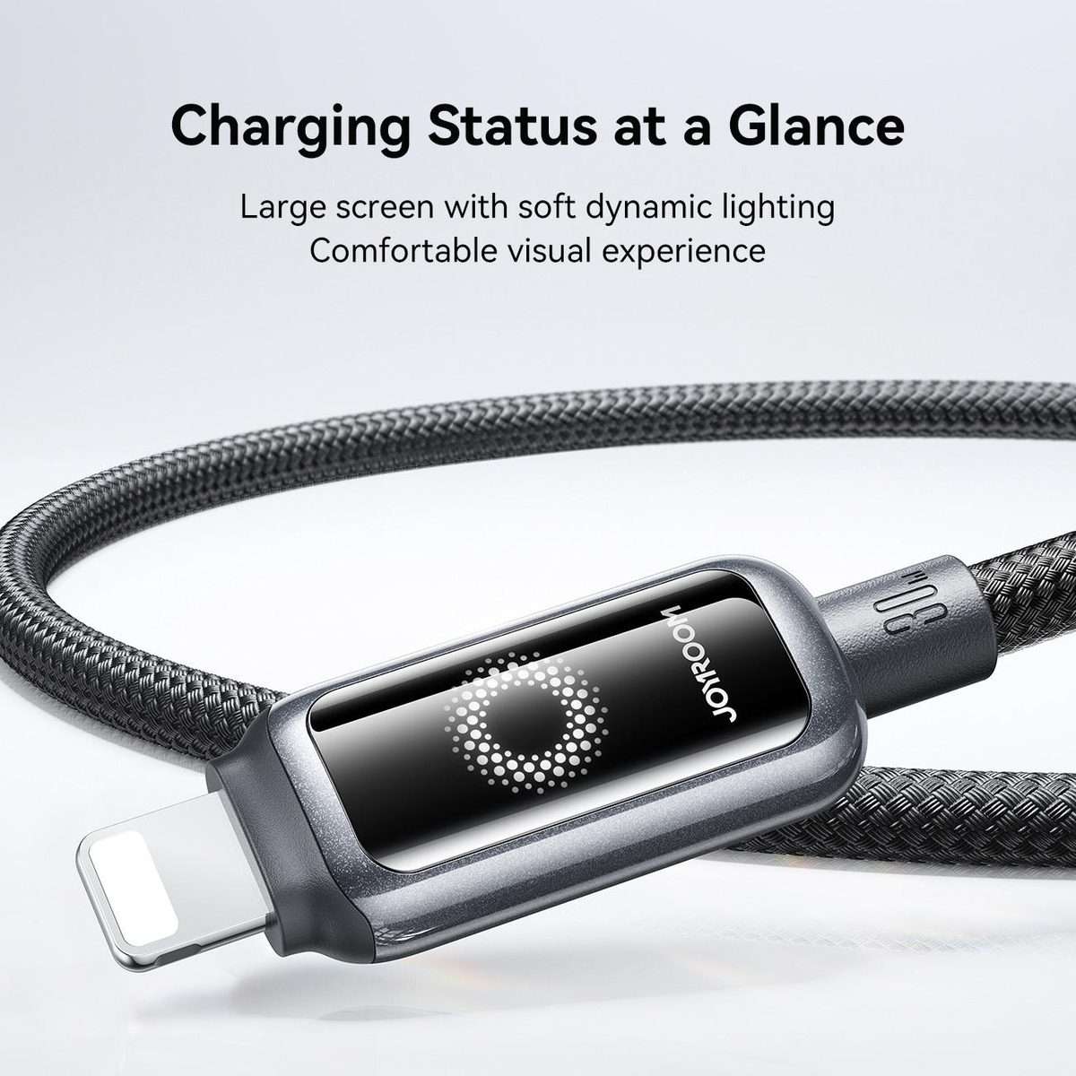 JOYROOM S-A55 StarFlight Series 30W Type-C to 8 Pin Auto Power-Off Fast Charging Data ... (Black)