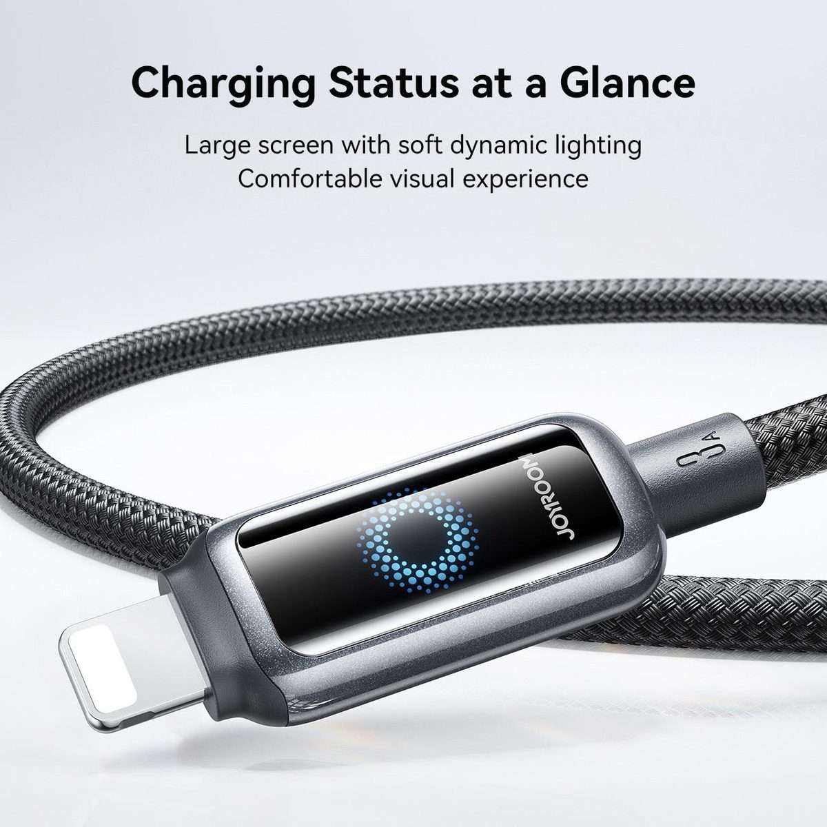 JOYROOM S-A55 StarFlight Series 3A USB to 8 Pin Auto Power-Off Fast Charging Data Cabl ... (Black)