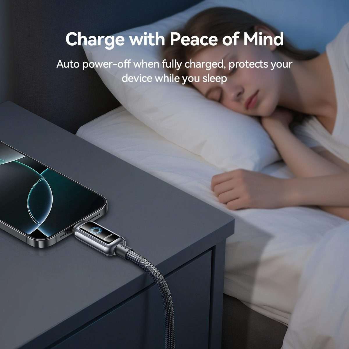 JOYROOM S-A55 StarFlight Series 3A USB to 8 Pin Auto Power-Off Fast Charging Data Cabl ... (Black)