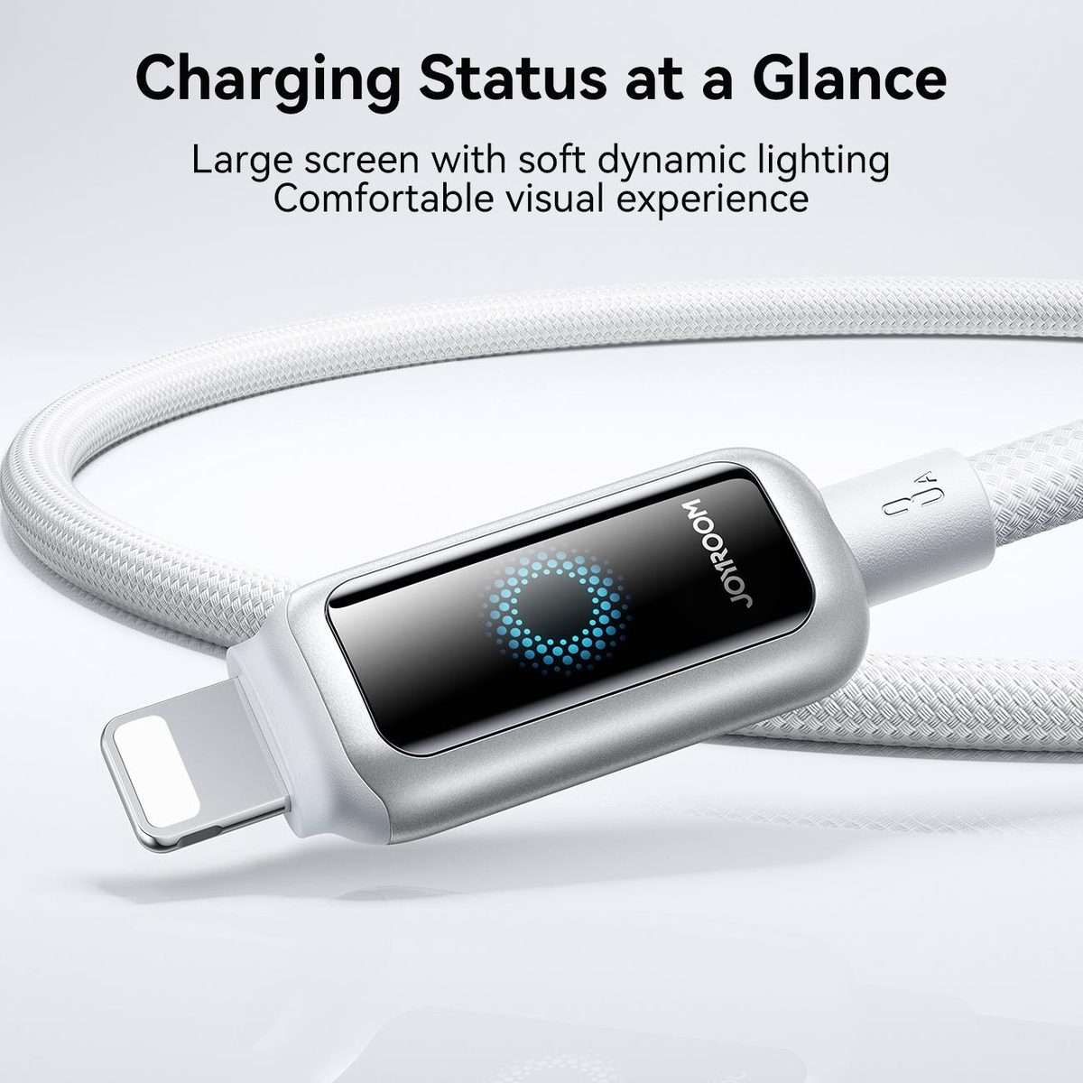 JOYROOM S-A55 StarFlight Series 3A USB to 8 Pin Auto Power-Off Fast Charging Data Cabl ... (White)