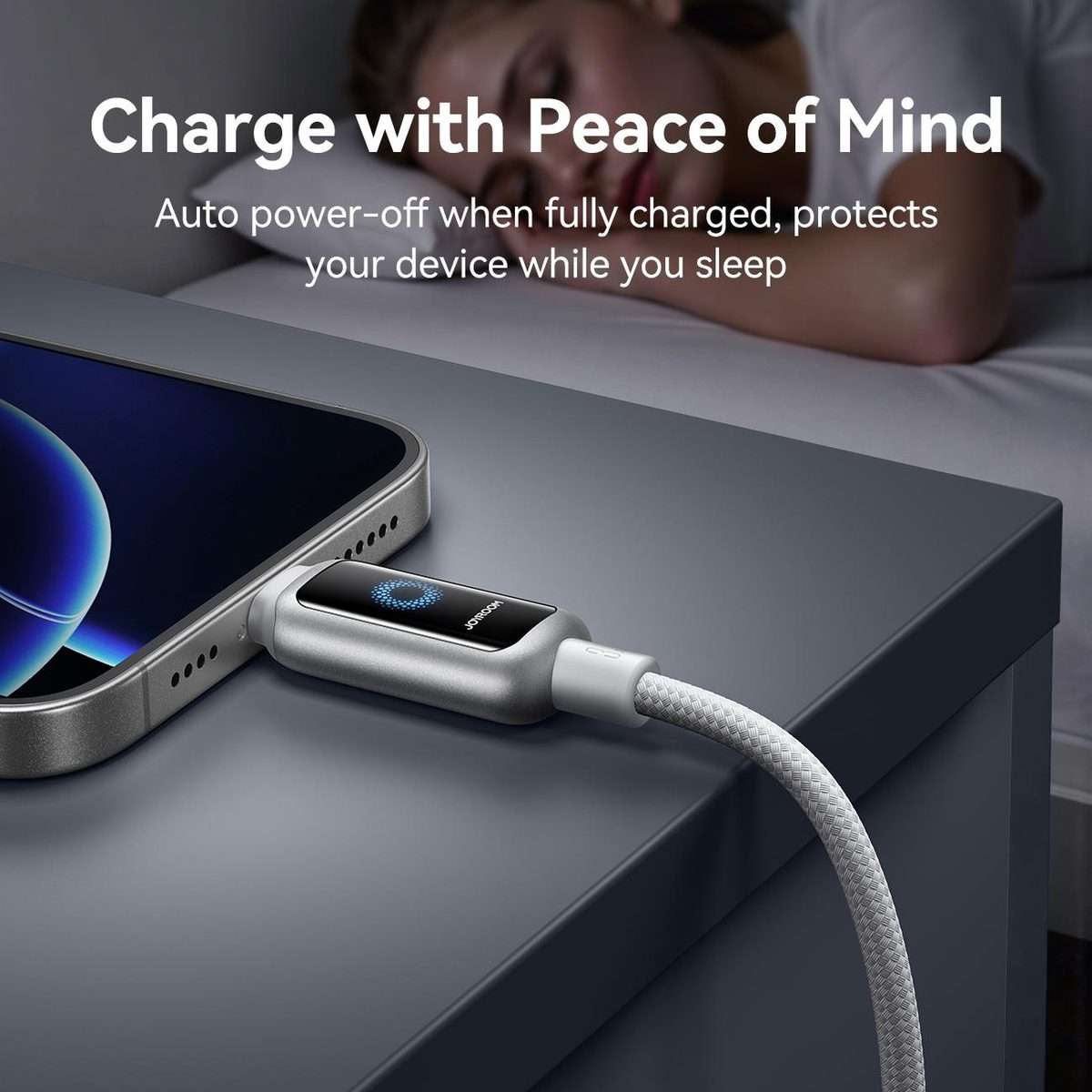 JOYROOM S-A55 StarFlight Series 3A USB to 8 Pin Auto Power-Off Fast Charging Data Cabl ... (White)