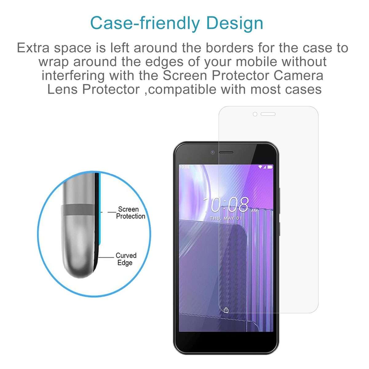 For HTC Wildfire E5 Life 50pcs 0.26mm 9H 2.5D Tempered Glass Film