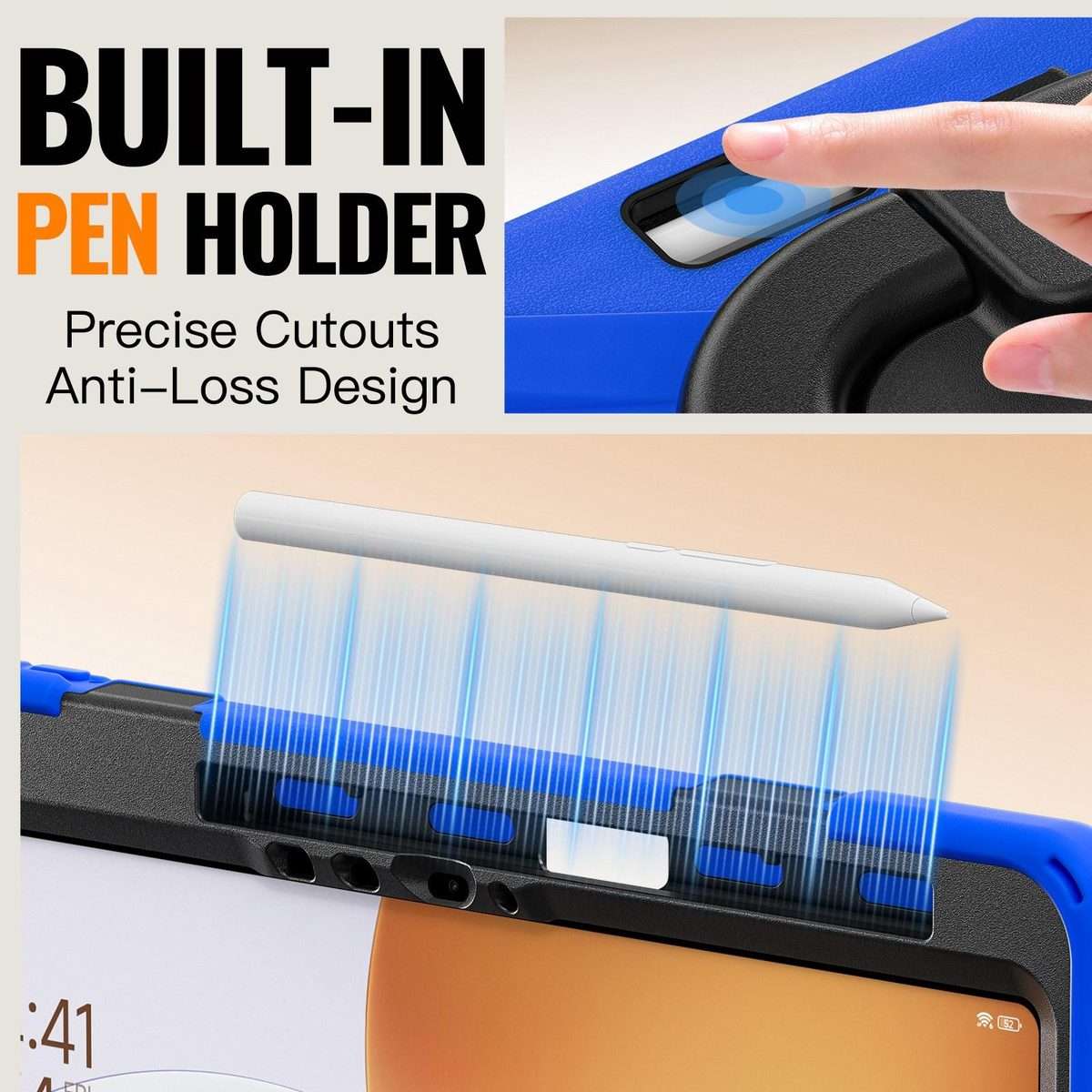 For Xiaomi Pad 7S Pro 12.5 Silicone Hybrid PC Tablet Case with Holder & Shoulder Strap(Blue)