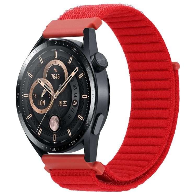 20mm xDfind Wave Texture Nylon Hook and Loop Fastener Watch Band(Red)
