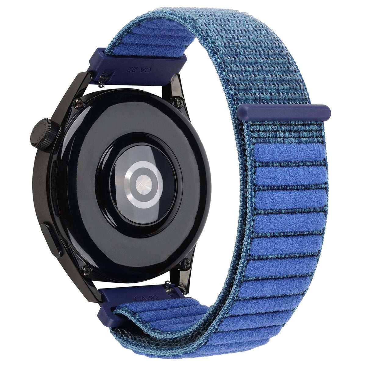 20mm xDfind Wave Texture Nylon Hook and Loop Fastener Watch Band(Dark Blue)