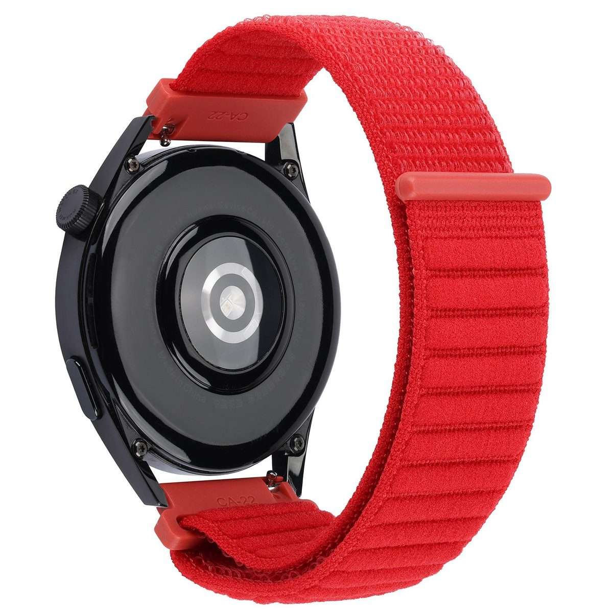 22mm xDfind Wave Texture Nylon Hook and Loop Fastener Watch Band(Red)