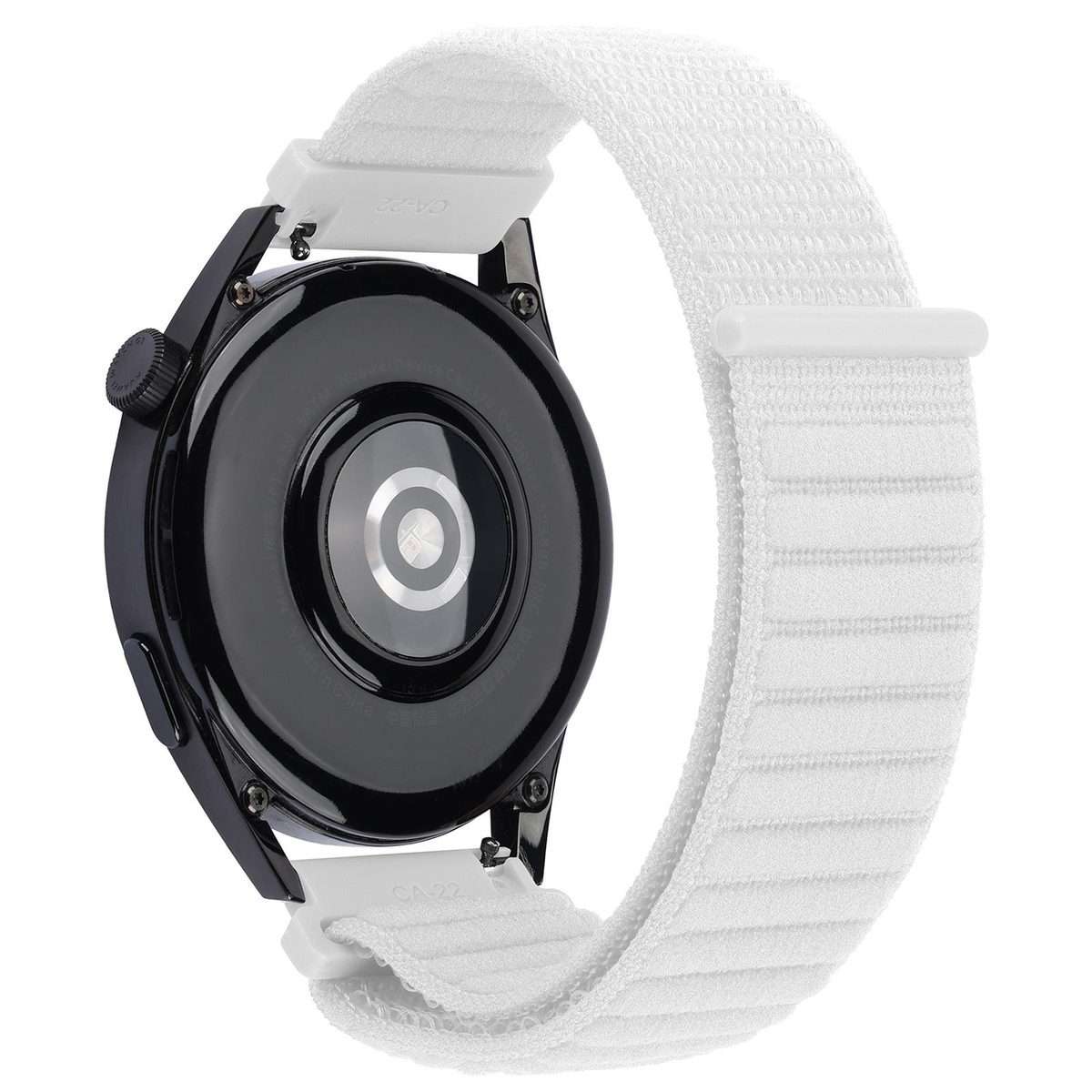 22mm xDfind Wave Texture Nylon Hook and Loop Fastener Watch Band(Pearl White)