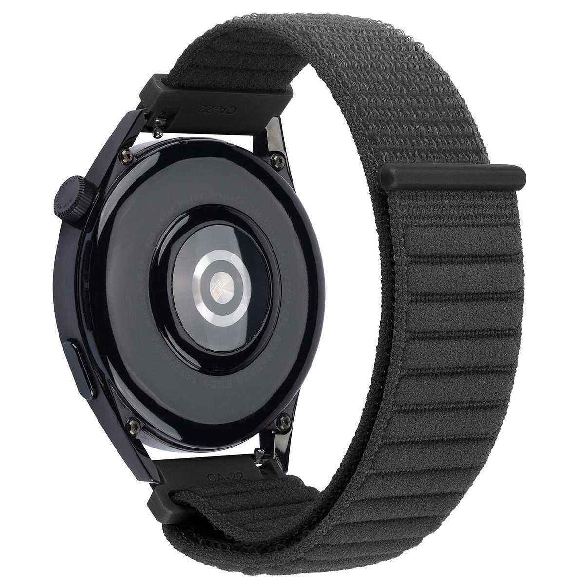 22mm xDfind Wave Texture Nylon Hook and Loop Fastener Watch Band(Charcoal Gray)