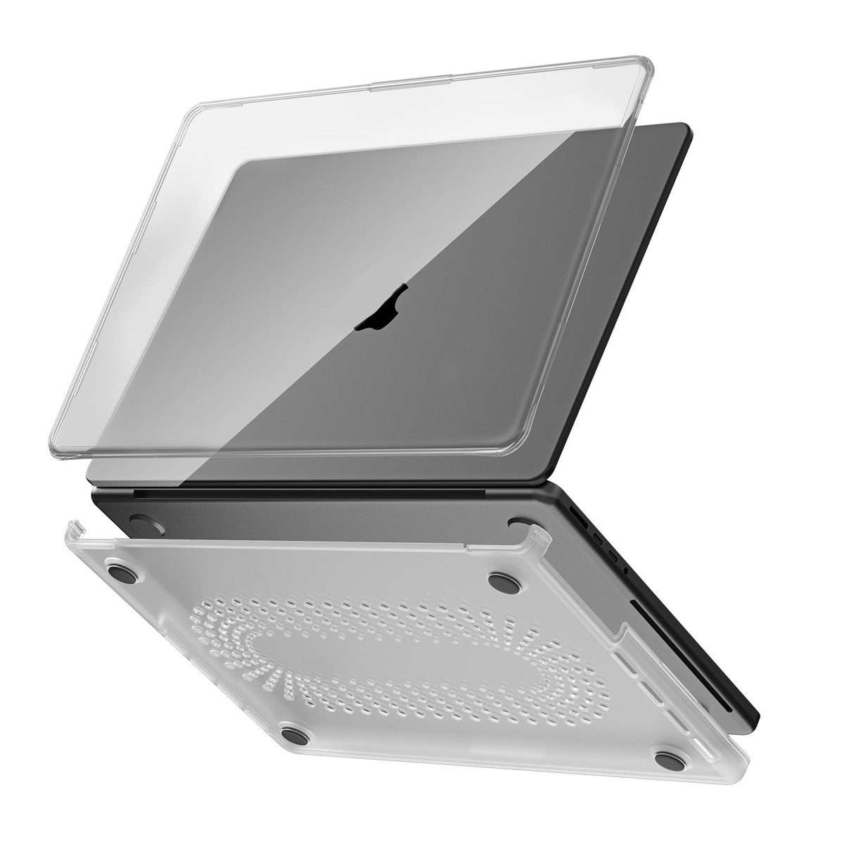 For Macbook Pro 14 inch 2021 / 2023 A2442 Transparent Scratchproof Laptop PC+TPU Protective Case