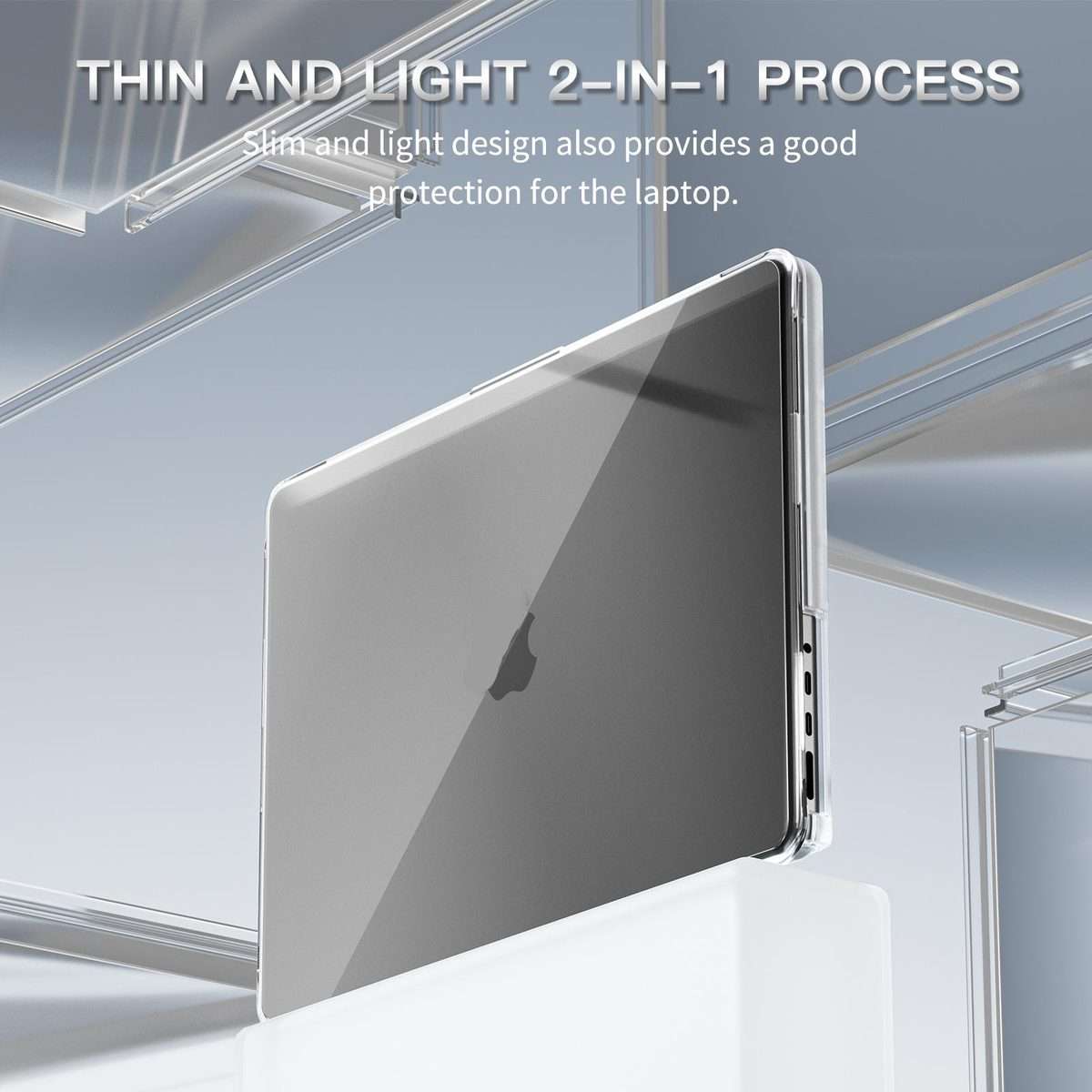 For Macbook Pro 14 inch 2021 / 2023 A2442 Transparent Scratchproof Laptop PC+TPU Protective Case