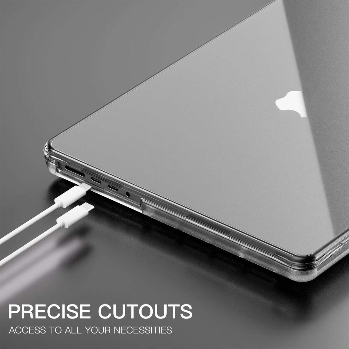 For Macbook Pro 14 inch 2021 / 2023 A2442 Transparent Scratchproof Laptop PC+TPU Protective Case