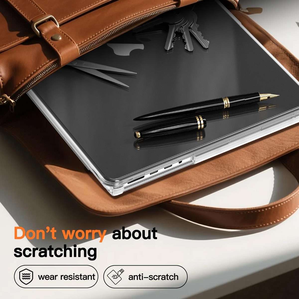 For Macbook Pro 14 inch 2021 / 2023 A2442 Transparent Scratchproof Laptop PC+TPU Protective Case