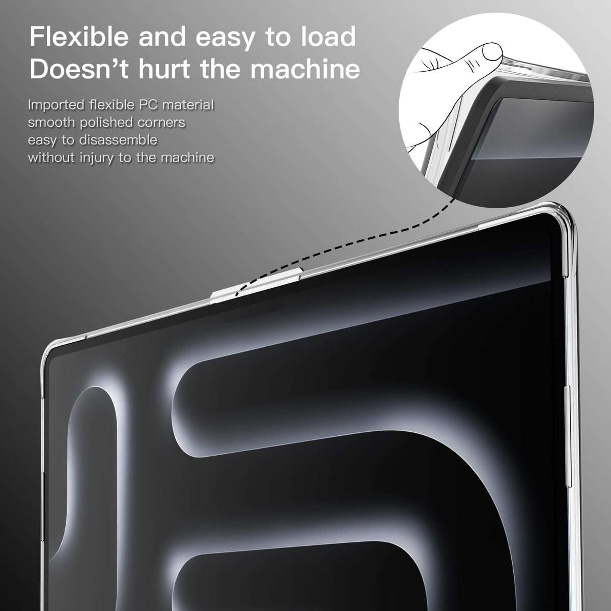 For Macbook Pro 14 inch 2021 / 2023 A2442 Transparent Scratchproof Laptop PC+TPU Protective Case