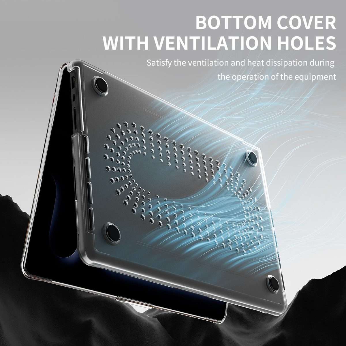 For Macbook Pro 14 inch 2021 / 2023 A2442 Transparent Scratchproof Laptop PC+TPU Protective Case
