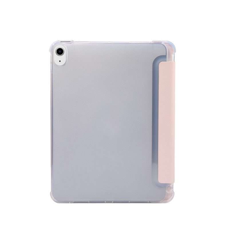 For iPad Air 2022 / 2020 10.9 3-folding Electric Pressed Skin Texture Smart Leath ... (Light Pink)