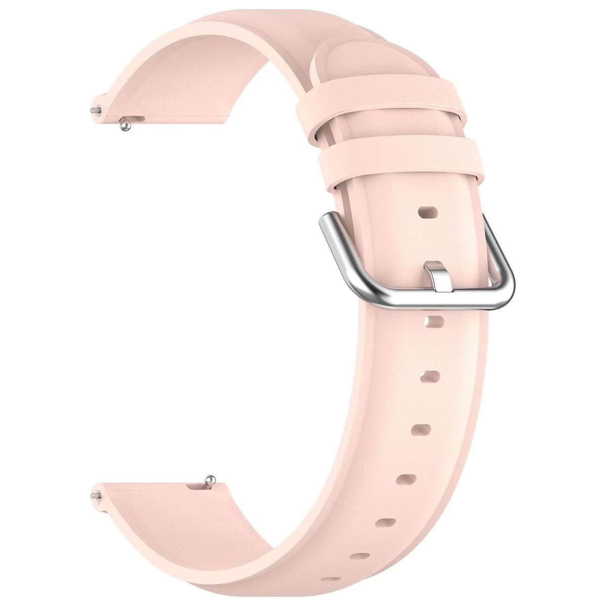20mm Round Tail Genuine Leather Watch Band(Pink)