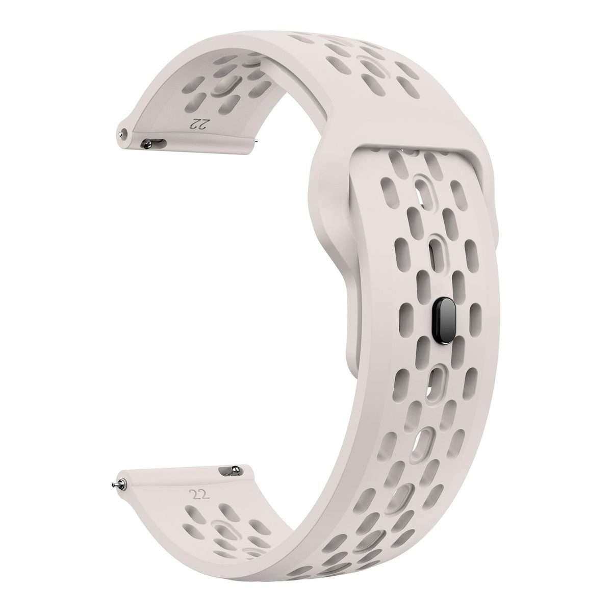20mm xDfind Flat Head Breathable Hole Black Buckle Silicone Watch Band(Starlight)