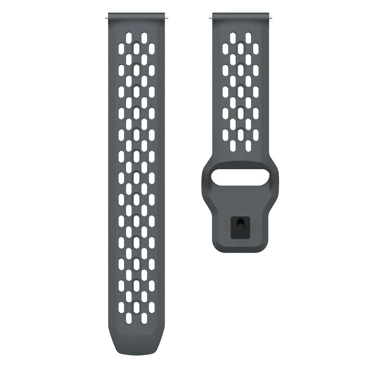 20mm xDfind Flat Head Breathable Hole Black Buckle Silicone Watch Band(Space Grey)