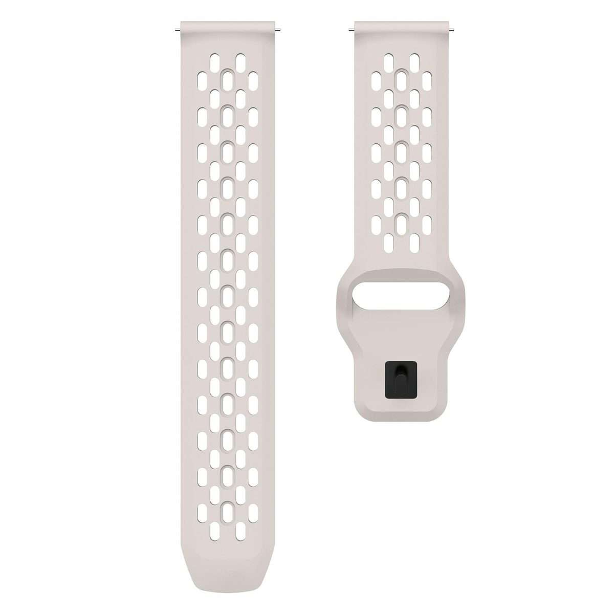 22mm xDfind Flat Head Breathable Hole Black Buckle Silicone Watch Band(Starlight)