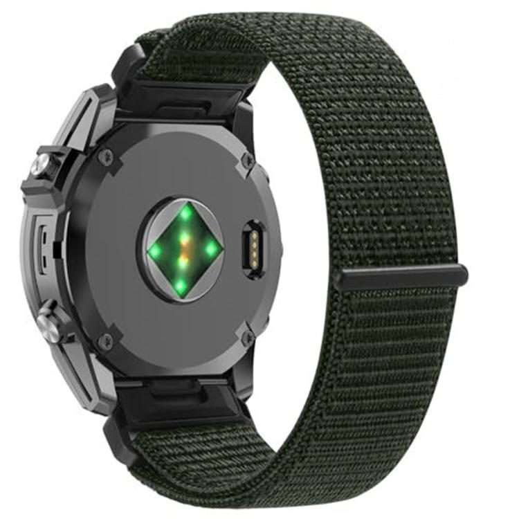 For Garmin 22mm Nylon Hook and Loop Fastener Quick Release Watch Band(Army Green)