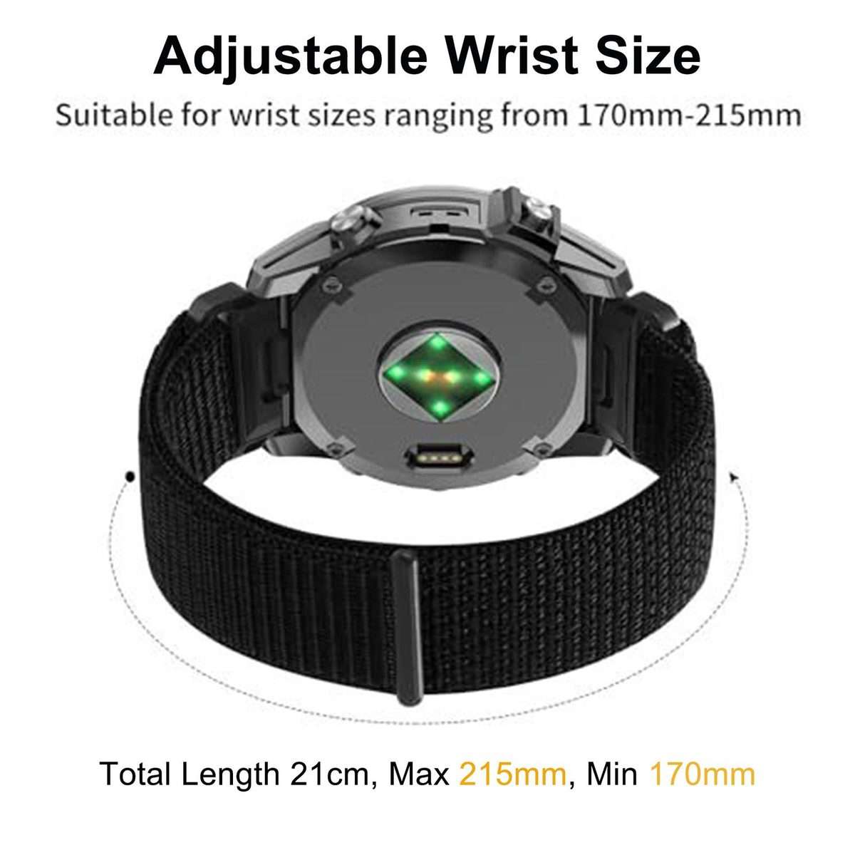 For Garmin 22mm Nylon Hook and Loop Fastener Quick Release Watch Band(Army Green)