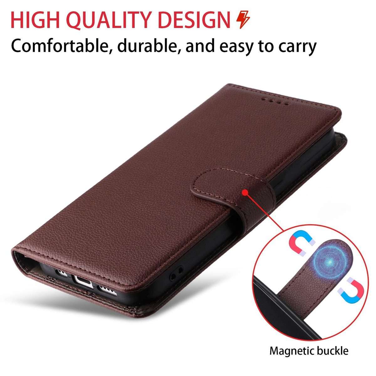 For Redmi K80 Pro / Poco F7 Ultra Litchi Texture RFID Blocking 3-Card Wallet Leather P ... (Brown)