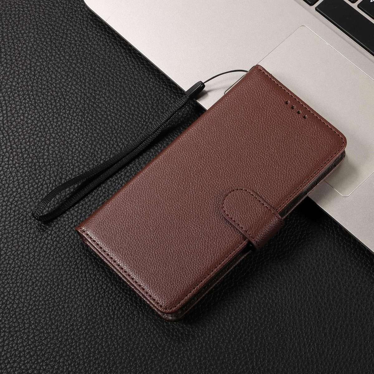 For Redmi K80 Pro / Poco F7 Ultra Litchi Texture RFID Blocking 3-Card Wallet Leather P ... (Brown)