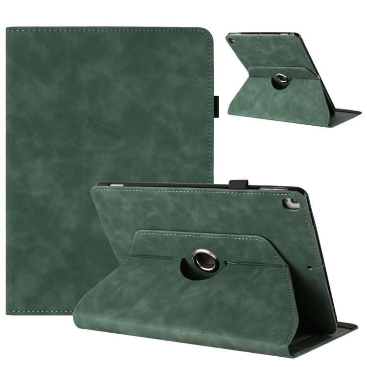 For iPad 10.2 2020 / 2019 / 10.5 2019 Solid Color Rotation Holder Leather Smart Tablet Case(Green)